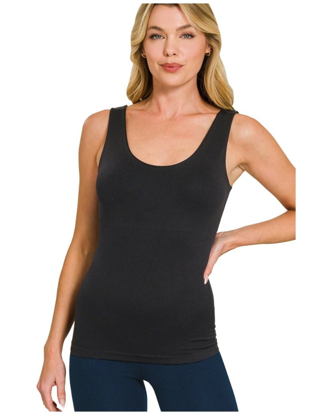 Black Built in bra Tank Top